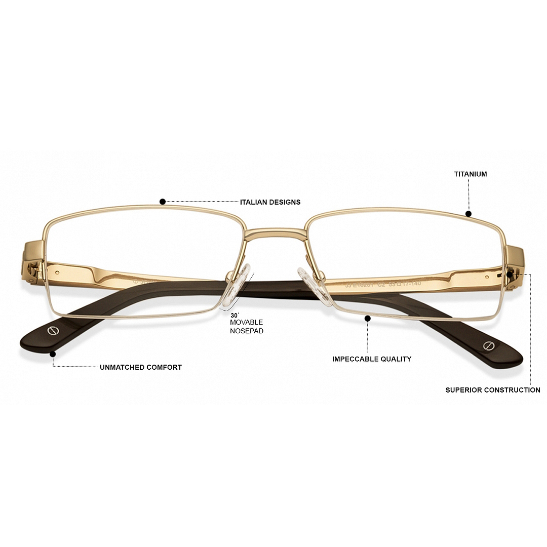 John Jacobs Gold Half Rim Rectangle left side