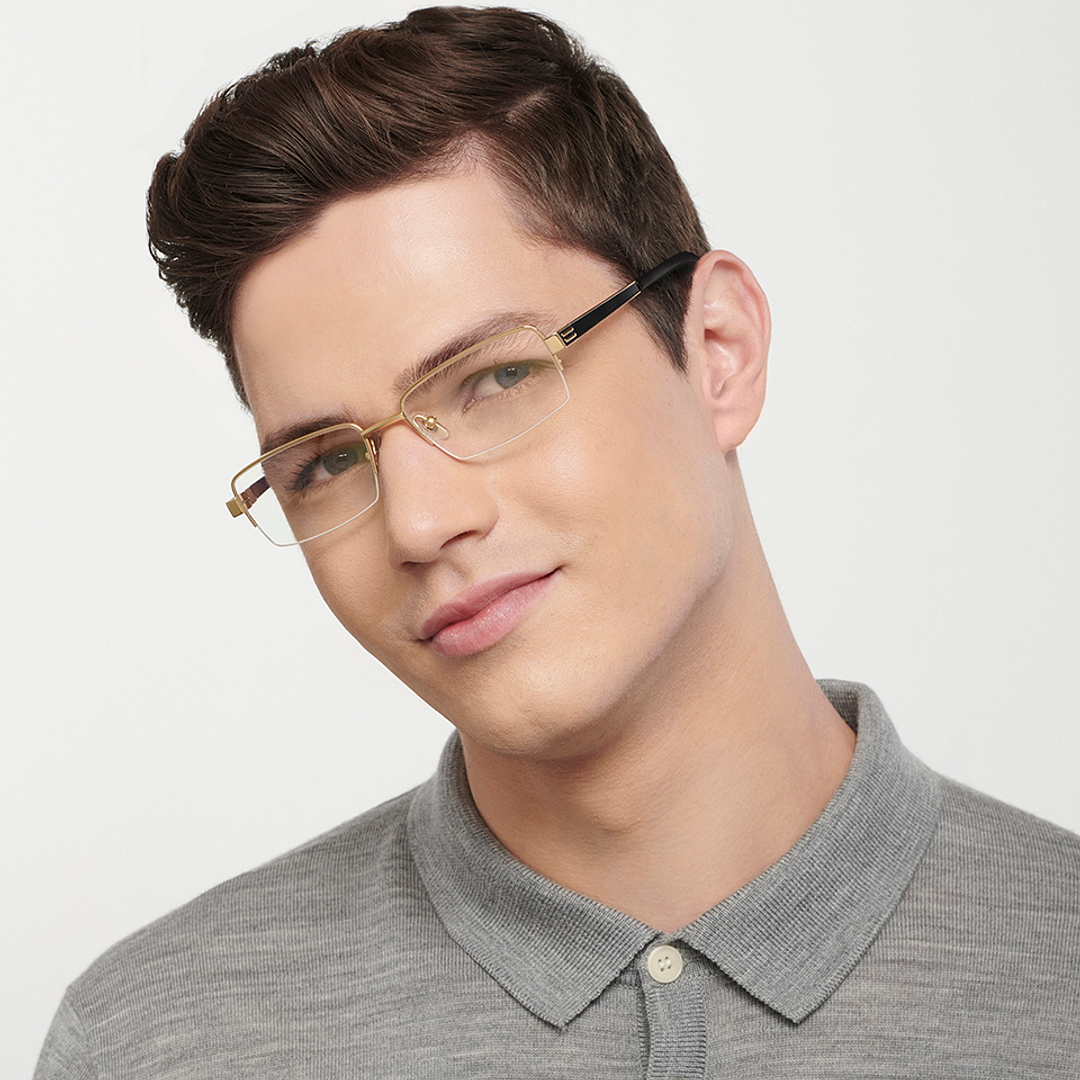 John Jacobs Gold Half Rim Rectangle right side