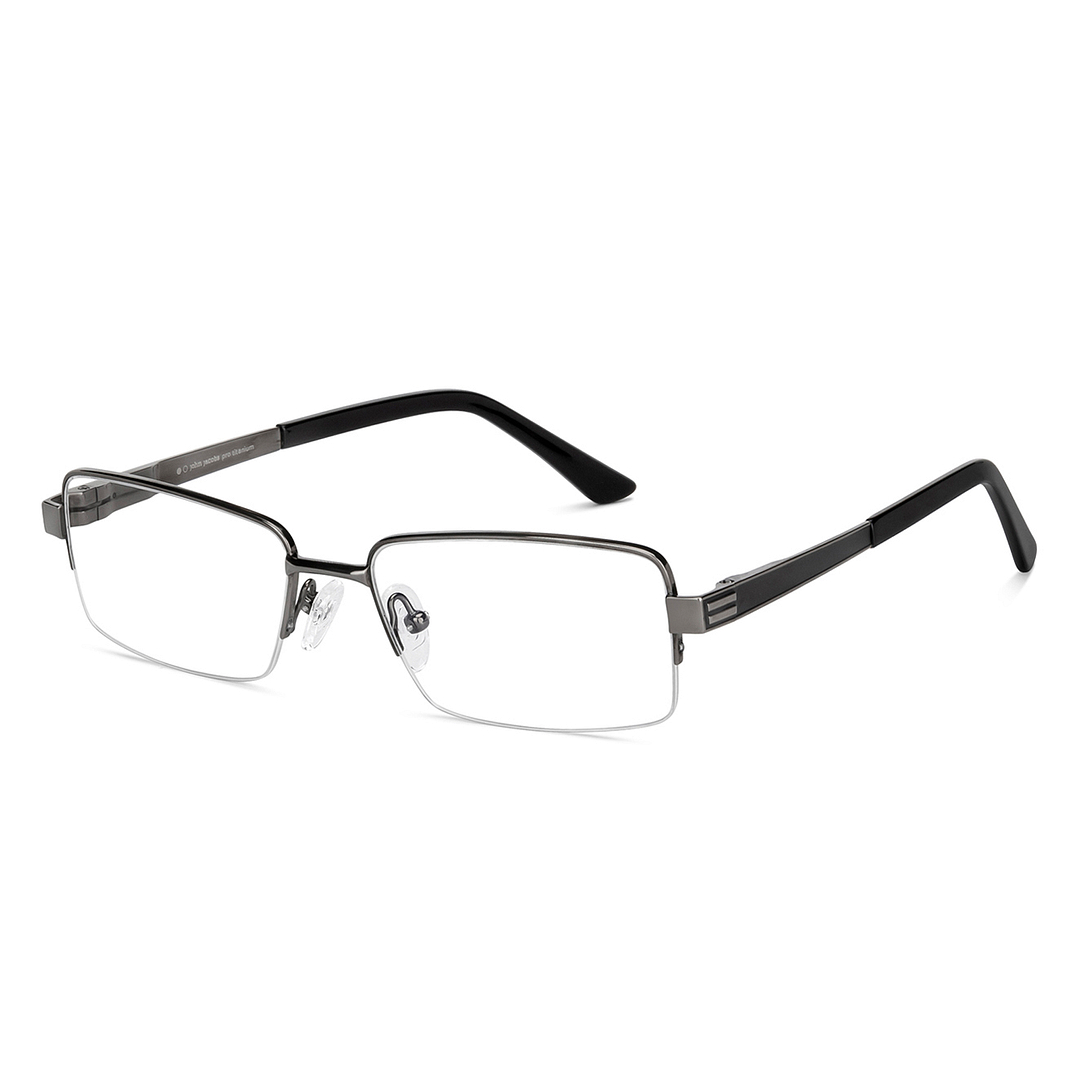 John Jacobs Gunmetal Half Rim Rectangle right side