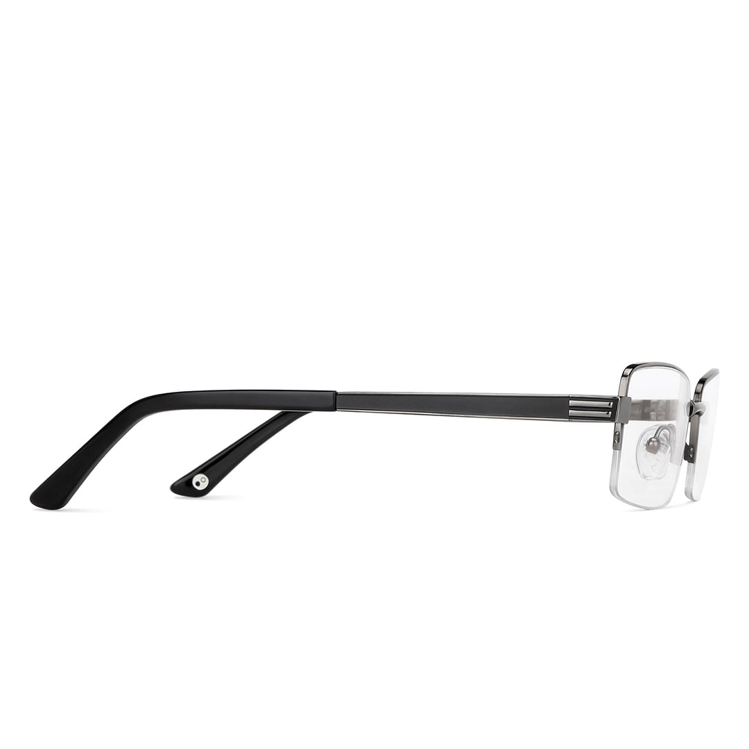 John Jacobs Gunmetal Half Rim Rectangle left side