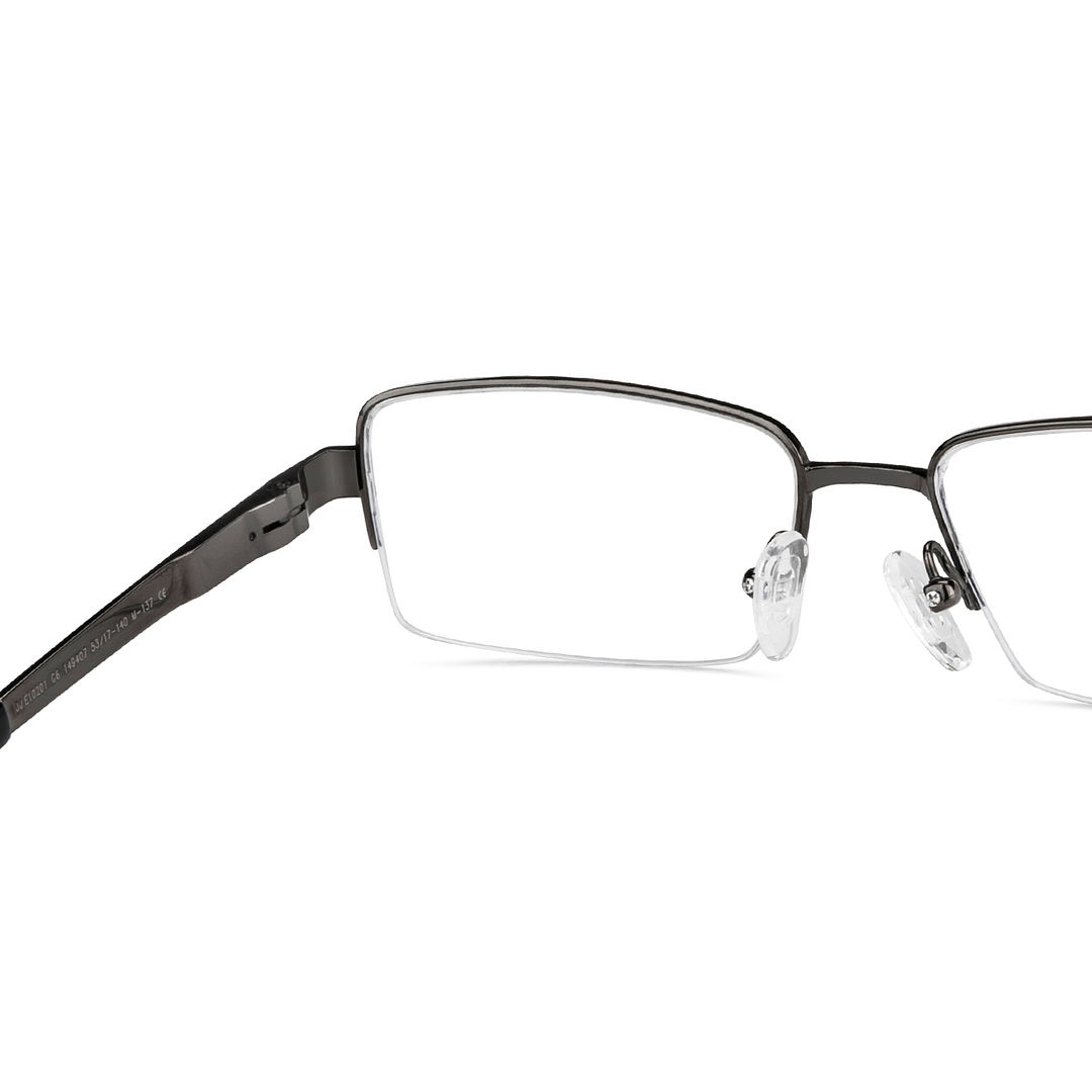 John Jacobs Gunmetal Half Rim Rectangle right side