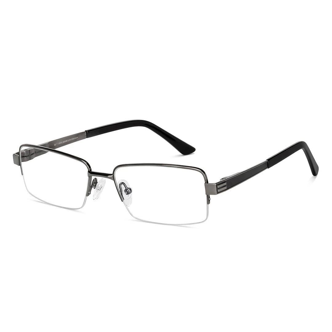 John Jacobs Gunmetal Half Rim Rectangle right side