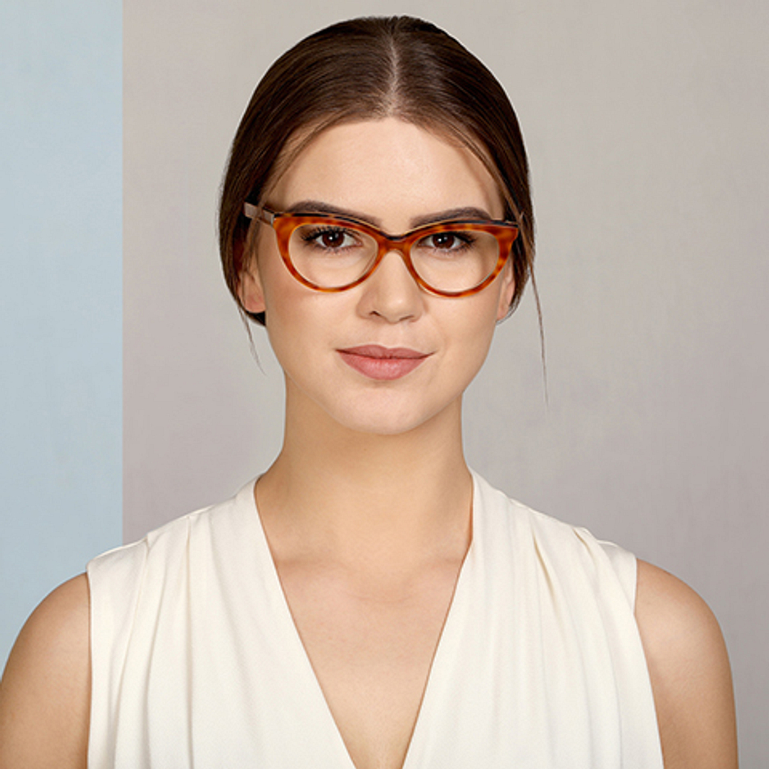 John Jacobs Online Light Brown Full Rim Cat Eye left side