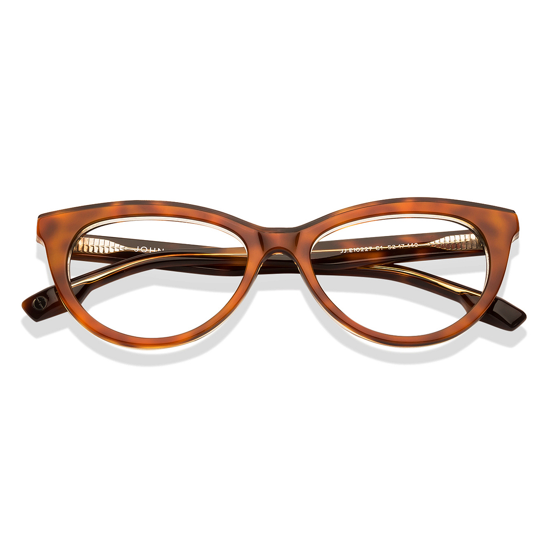 John Jacobs Online Light Brown Full Rim Cat Eye right side