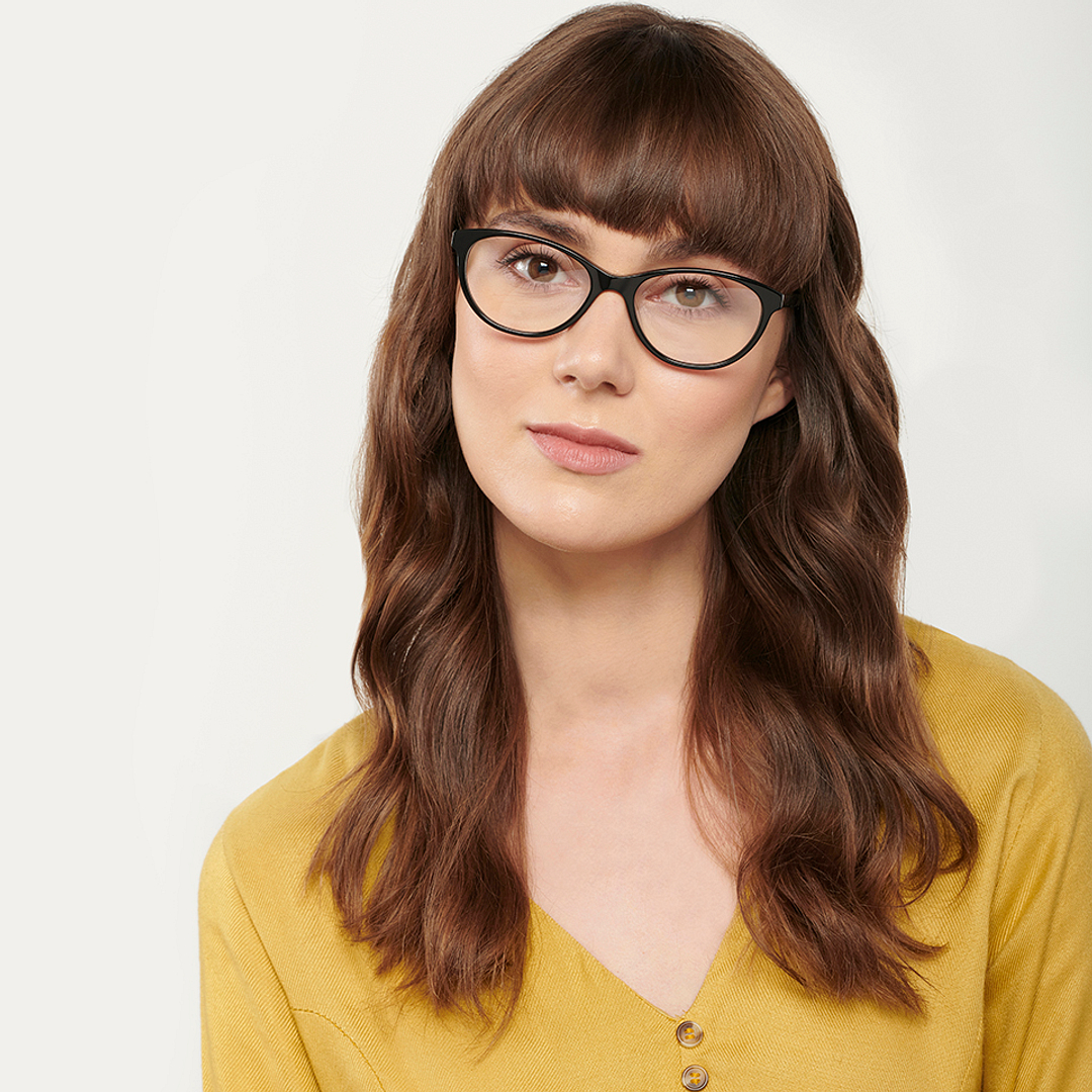 John Jacobs Black Full Rim Cat Eye right side