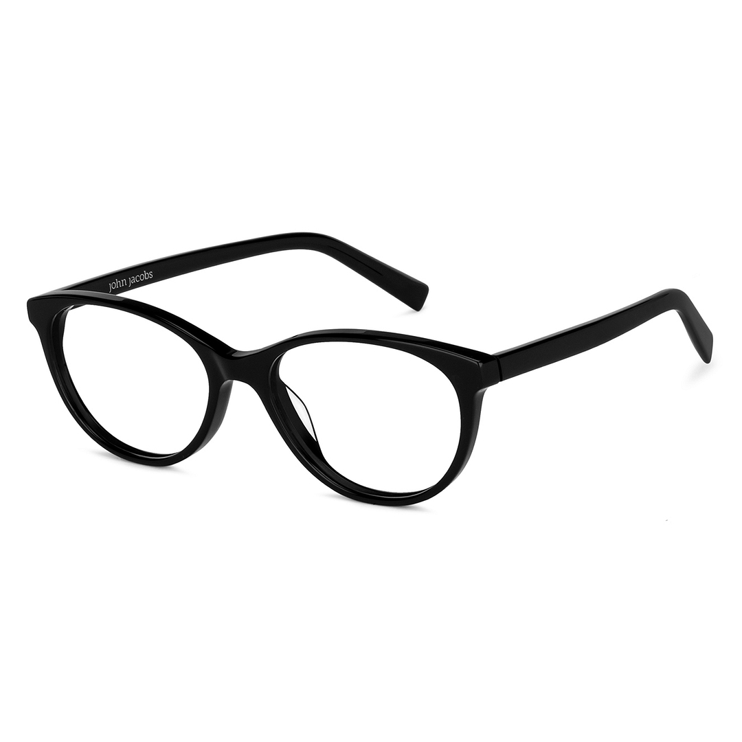 John Jacobs Black Full Rim Cat Eye right side