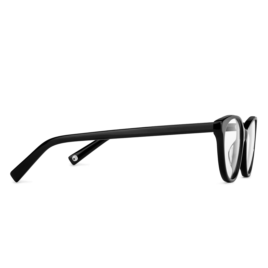 John Jacobs Black Full Rim Cat Eye left side