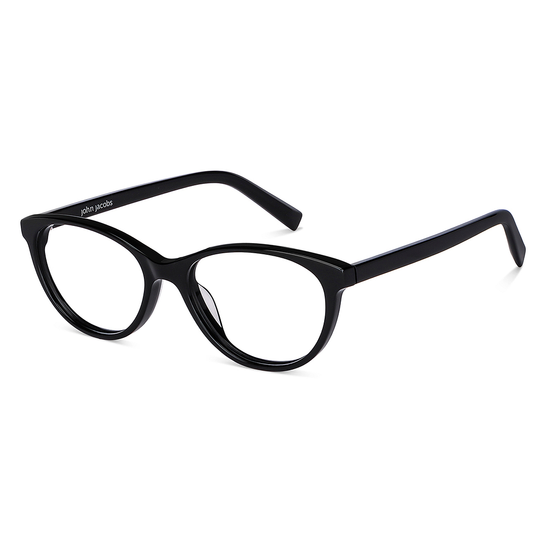 John Jacobs Black Full Rim Cat Eye right side