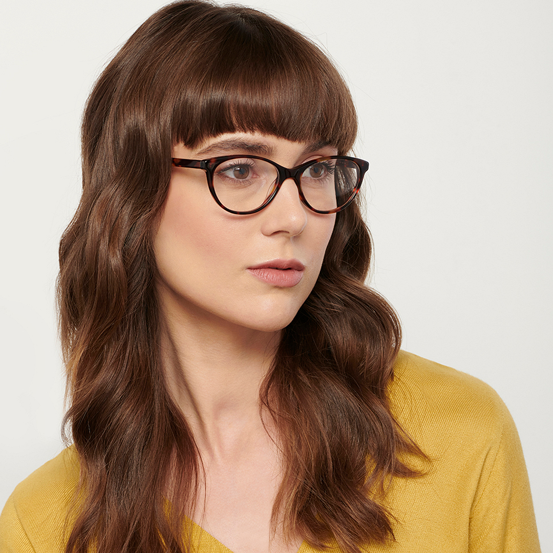 John Jacobs Light Brown Full Rim Cat Eye left side