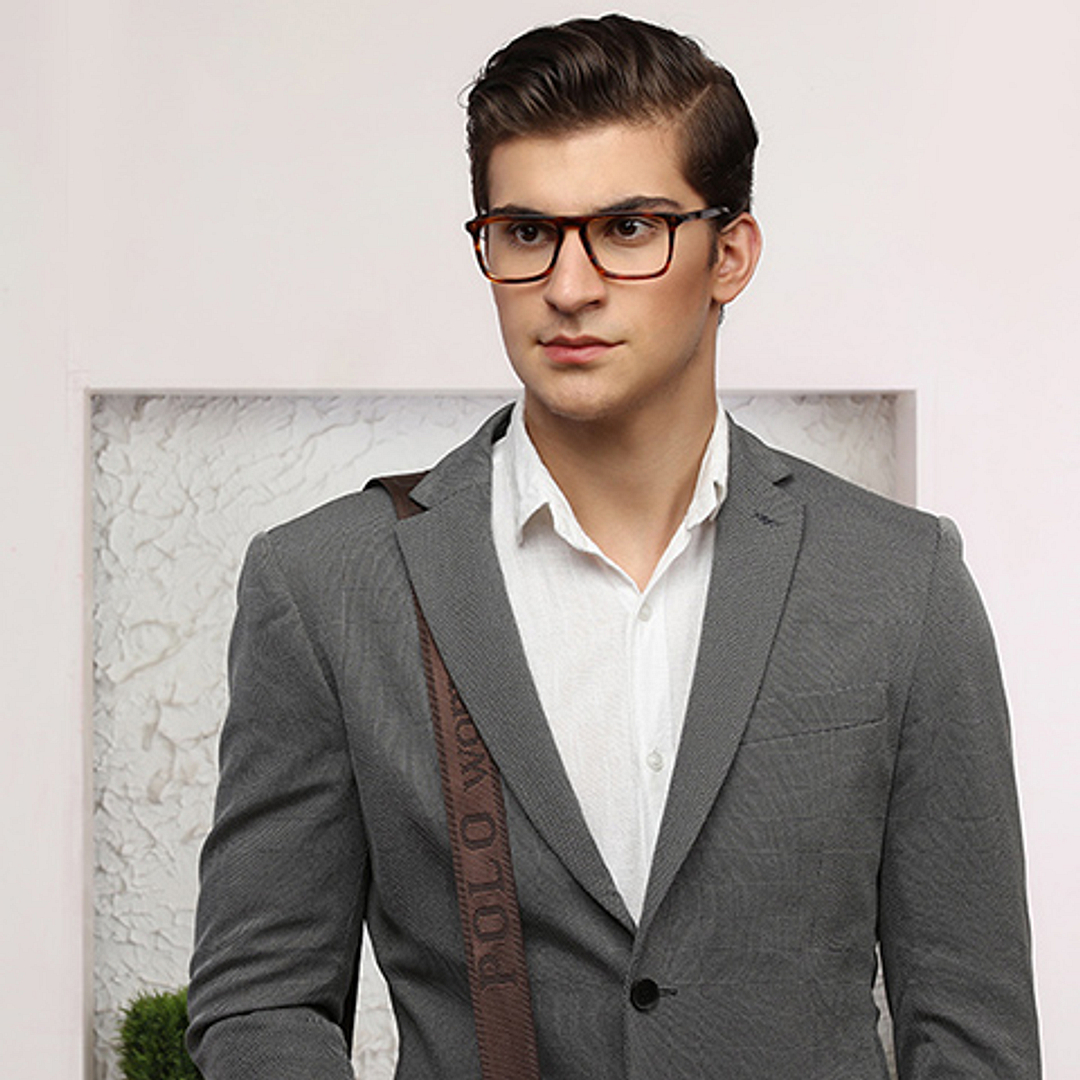 John Jacobs Light Brown Full Rim Rectangle left side