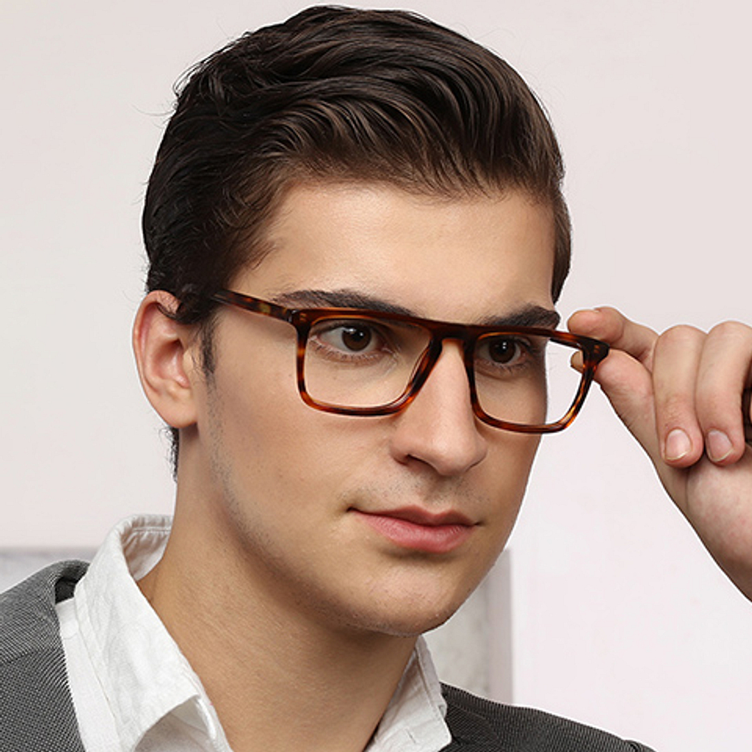 John Jacobs Light Brown Full Rim Rectangle right side