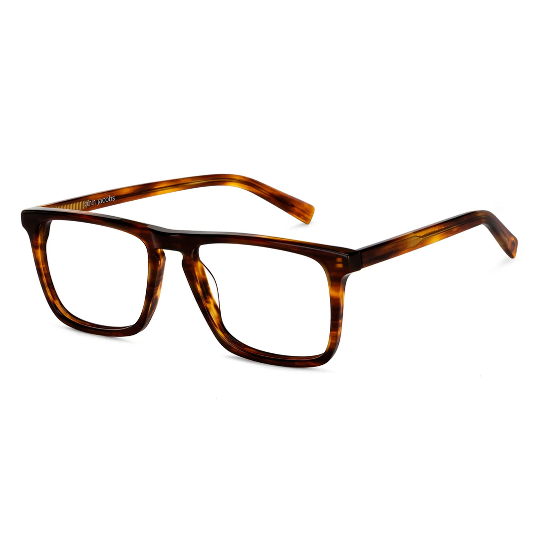 John Jacobs Light Brown Full Rim Rectangle right side