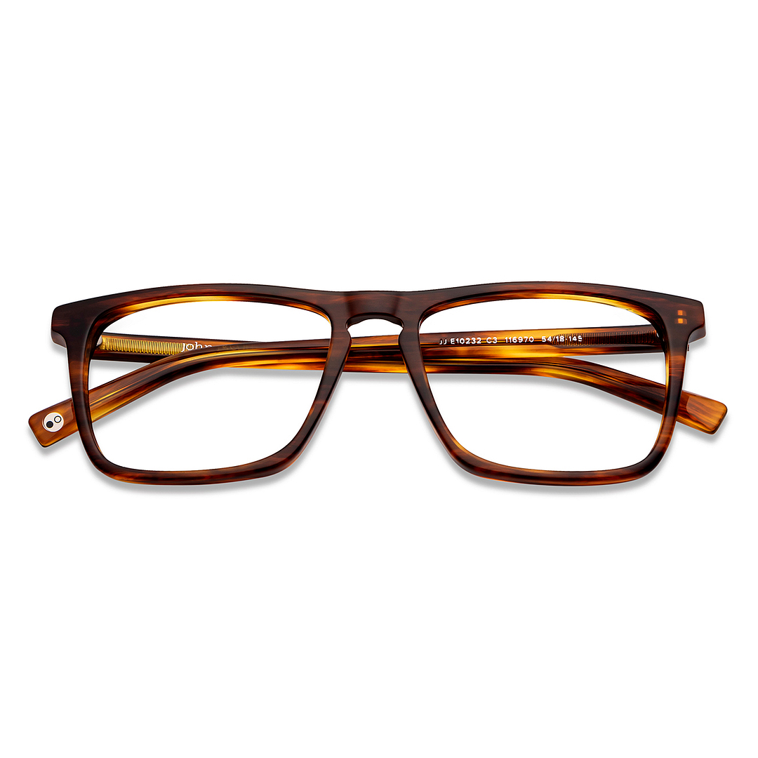 John Jacobs Light Brown Full Rim Rectangle left side