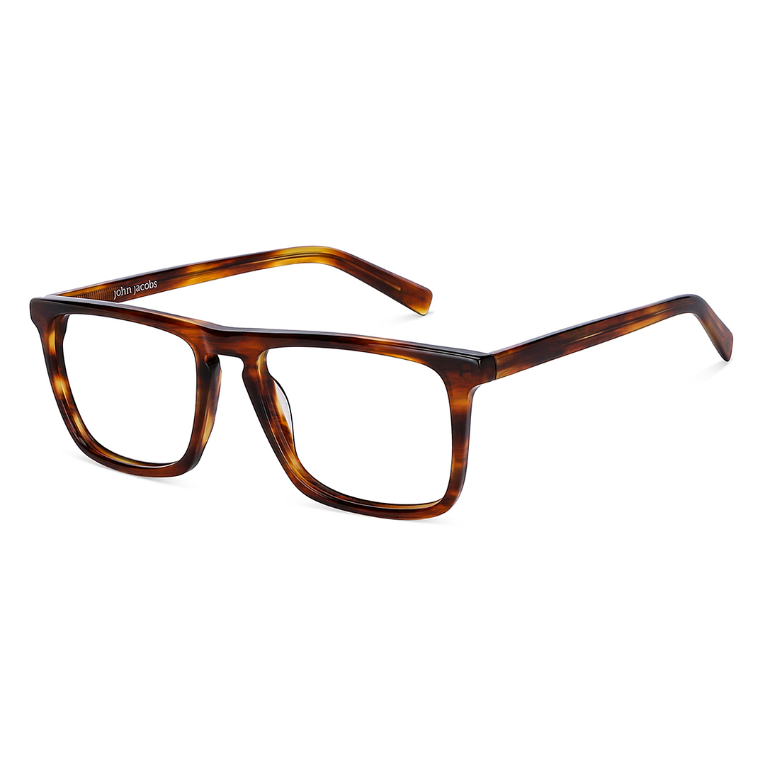 John Jacobs Light Brown Full Rim Rectangle right side