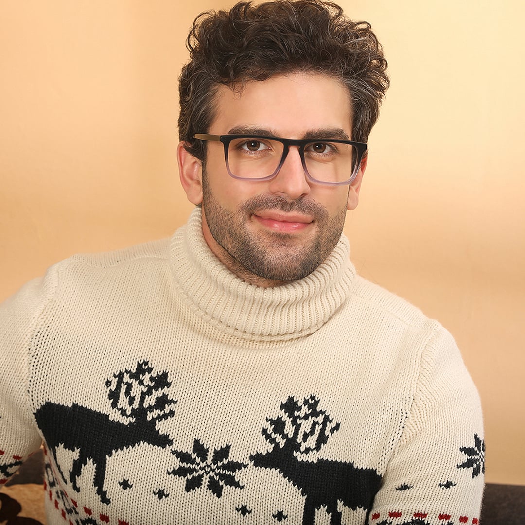 John Jacobs Black Blue Full Rim Square right side