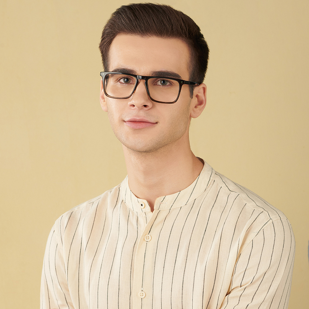 John Jacobs Dark Gray Full Rim Square left side