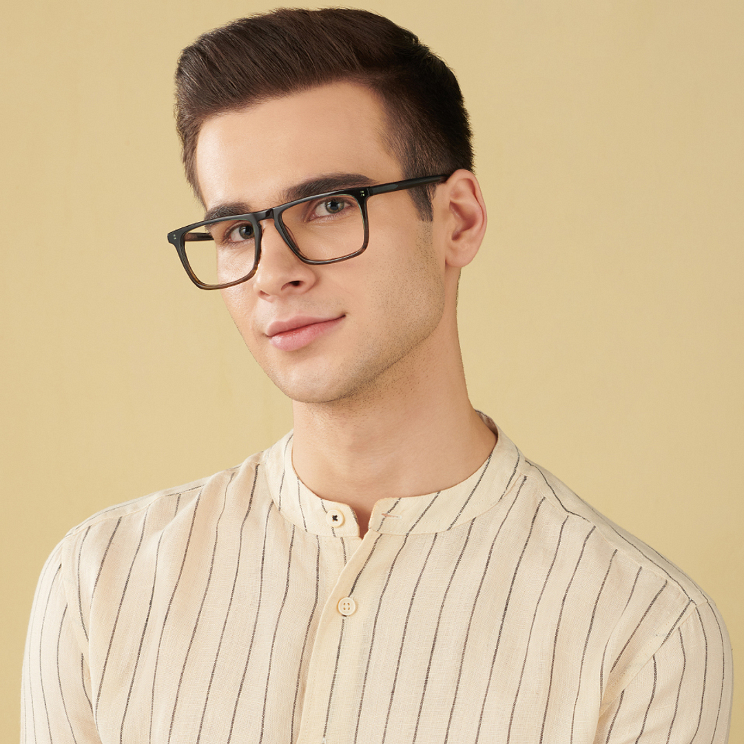 John Jacobs Dark Gray Full Rim Square right side