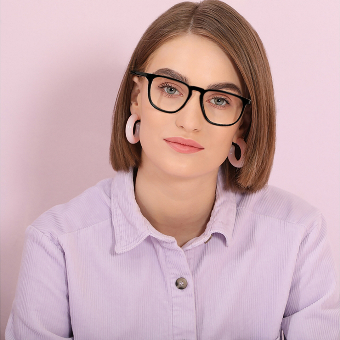 John Jacobs Online Black Full Rim Square right side