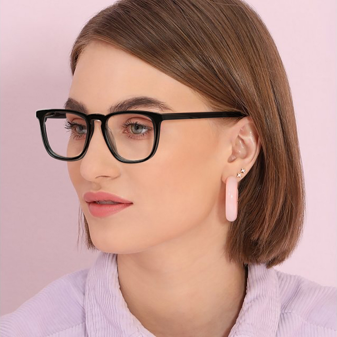 John Jacobs Online Black Full Rim Square left side