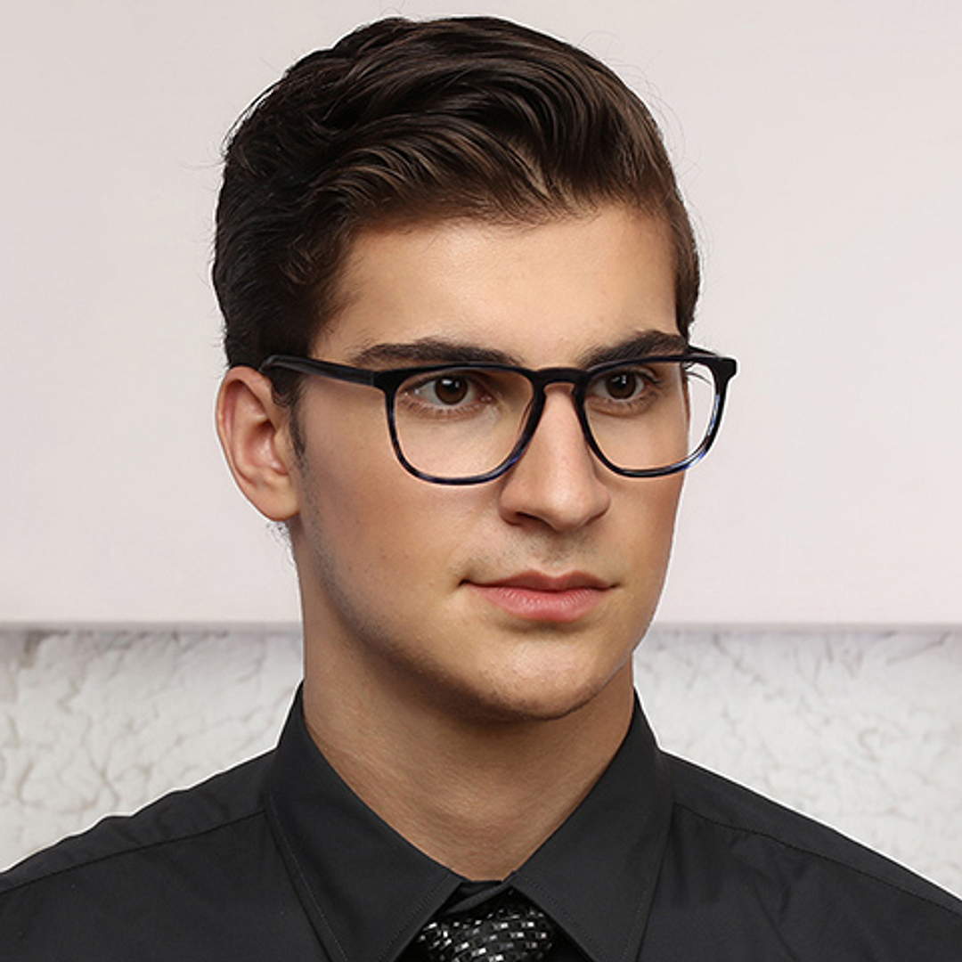 John Jacobs Blue Transparent Full Rim Square right side