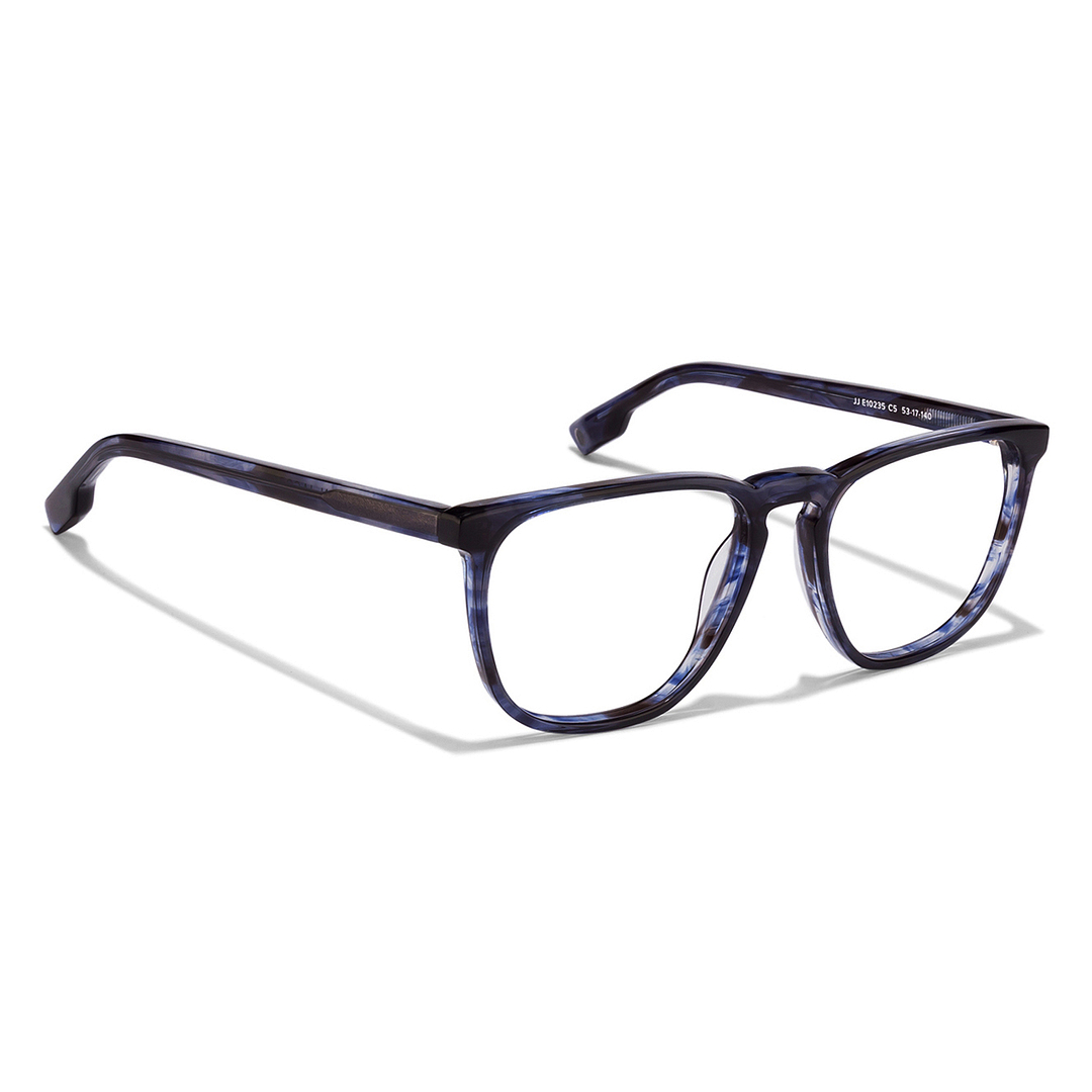 John Jacobs Blue Transparent Full Rim Square left side