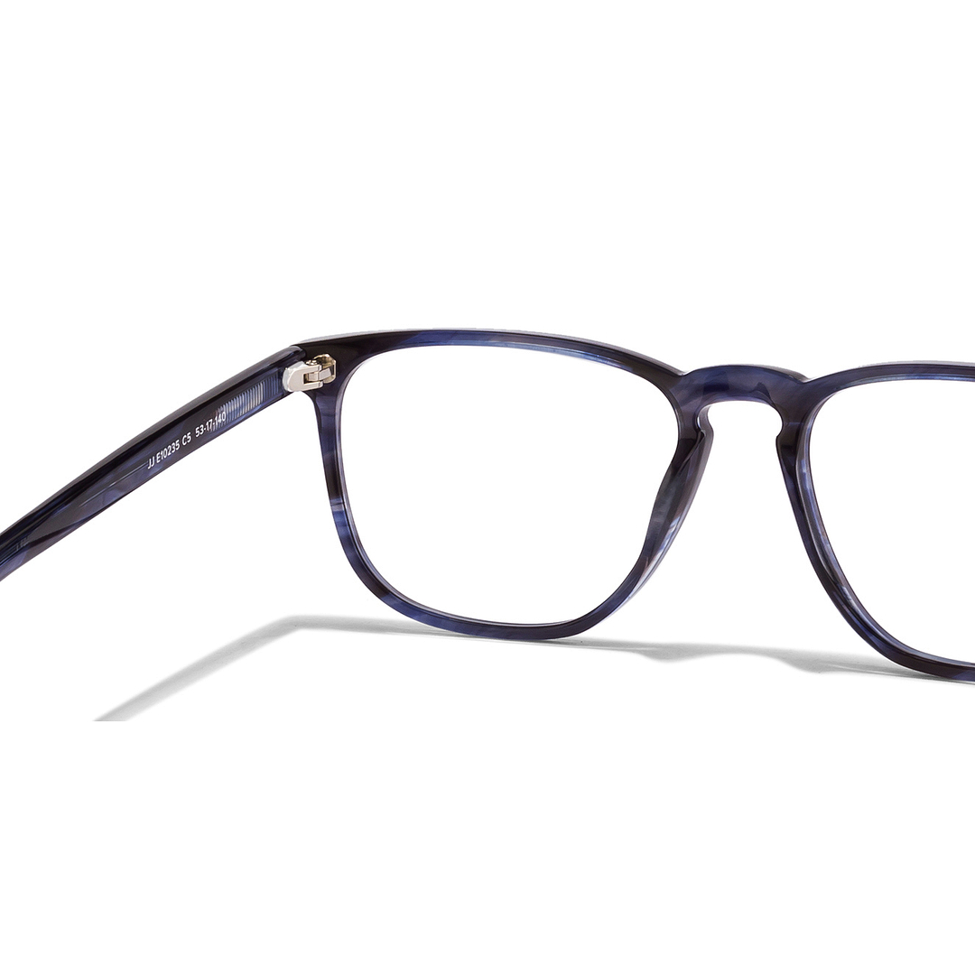 John Jacobs Blue Transparent Full Rim Square left side