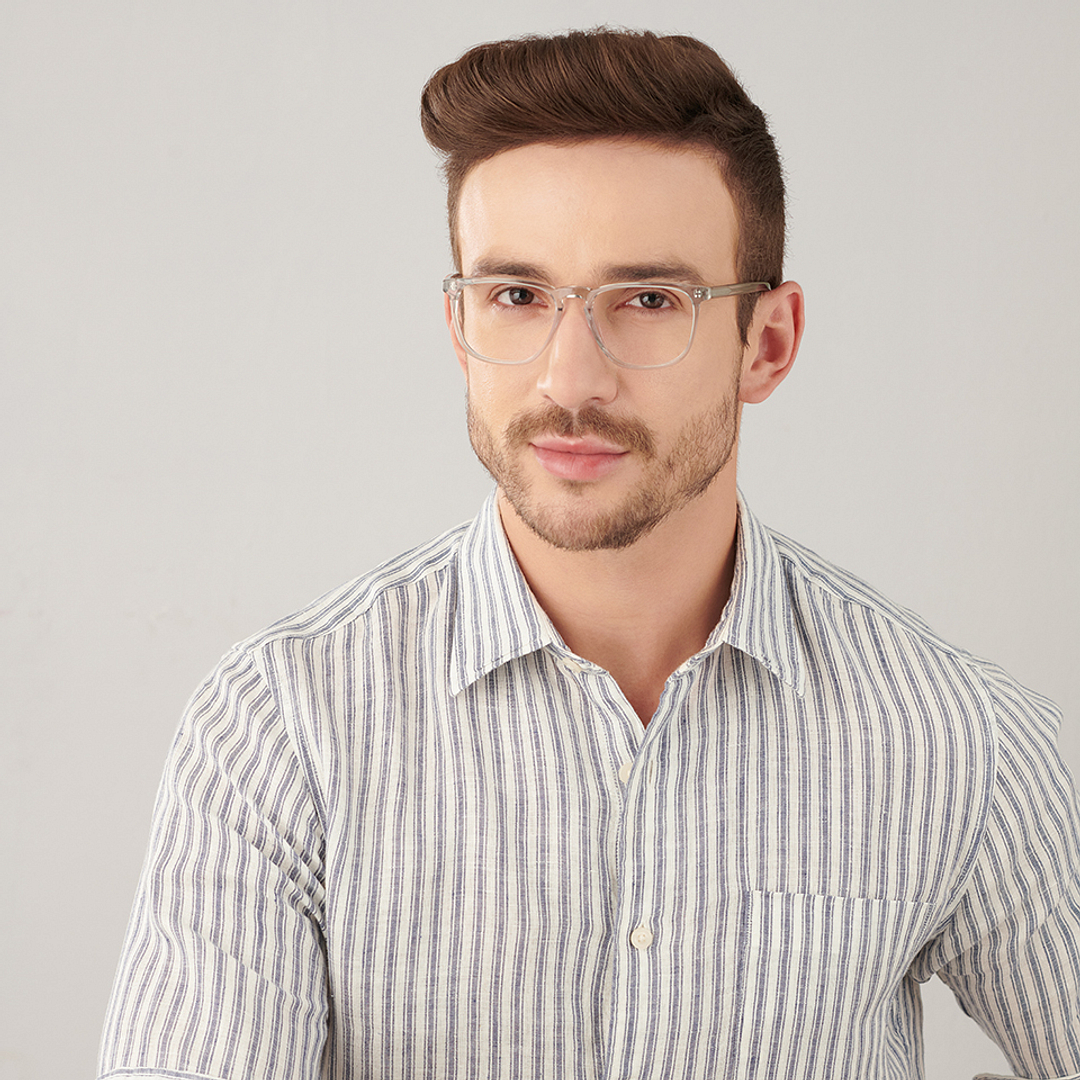 John Jacobs Crystal Transparent Full Rim Square right side