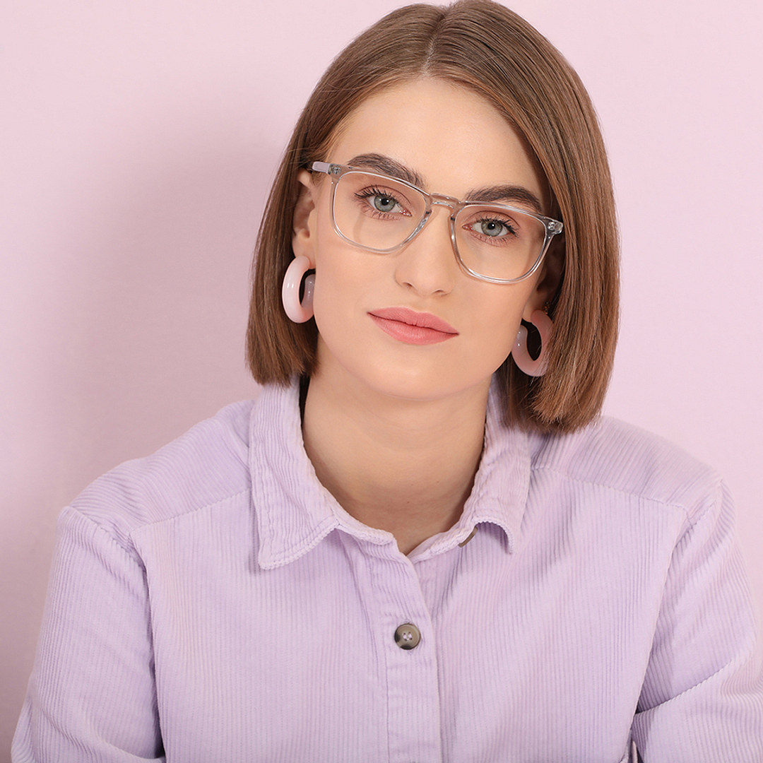 John Jacobs Crystal Transparent Full Rim Square right side