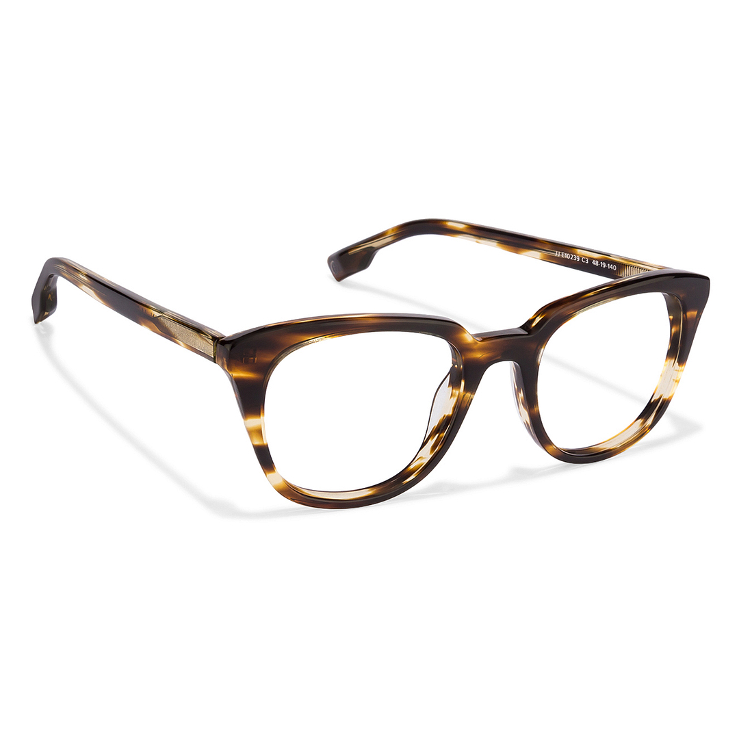 John Jacobs Screen Glasses Light Brown Full Rim Cat Eye left side