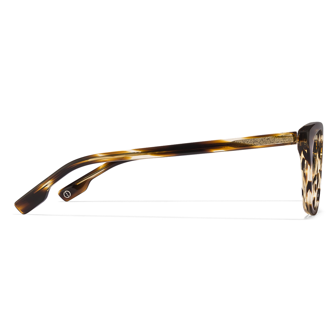 John Jacobs Screen Glasses Light Brown Full Rim Cat Eye right side