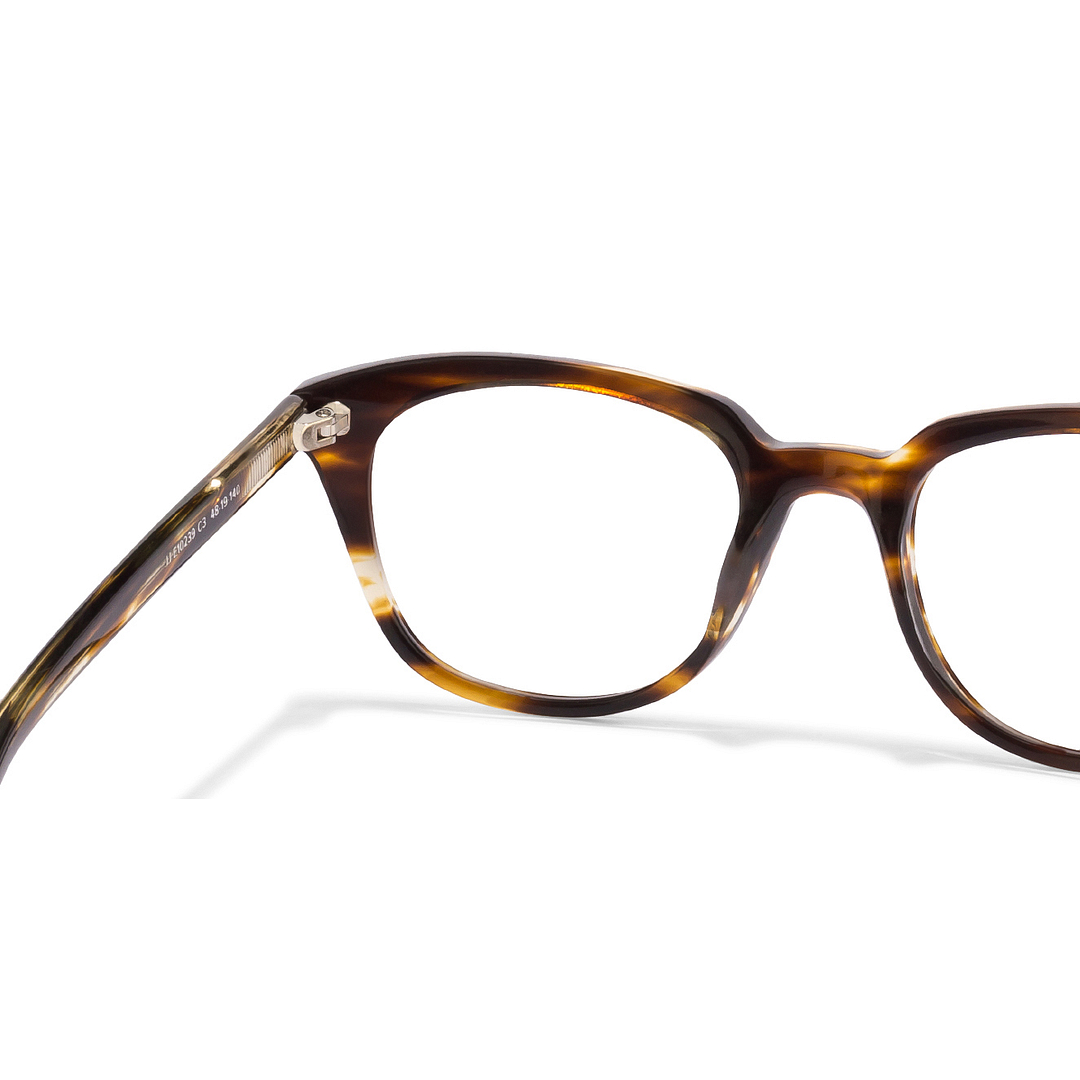 John Jacobs Screen Glasses Light Brown Full Rim Cat Eye right side