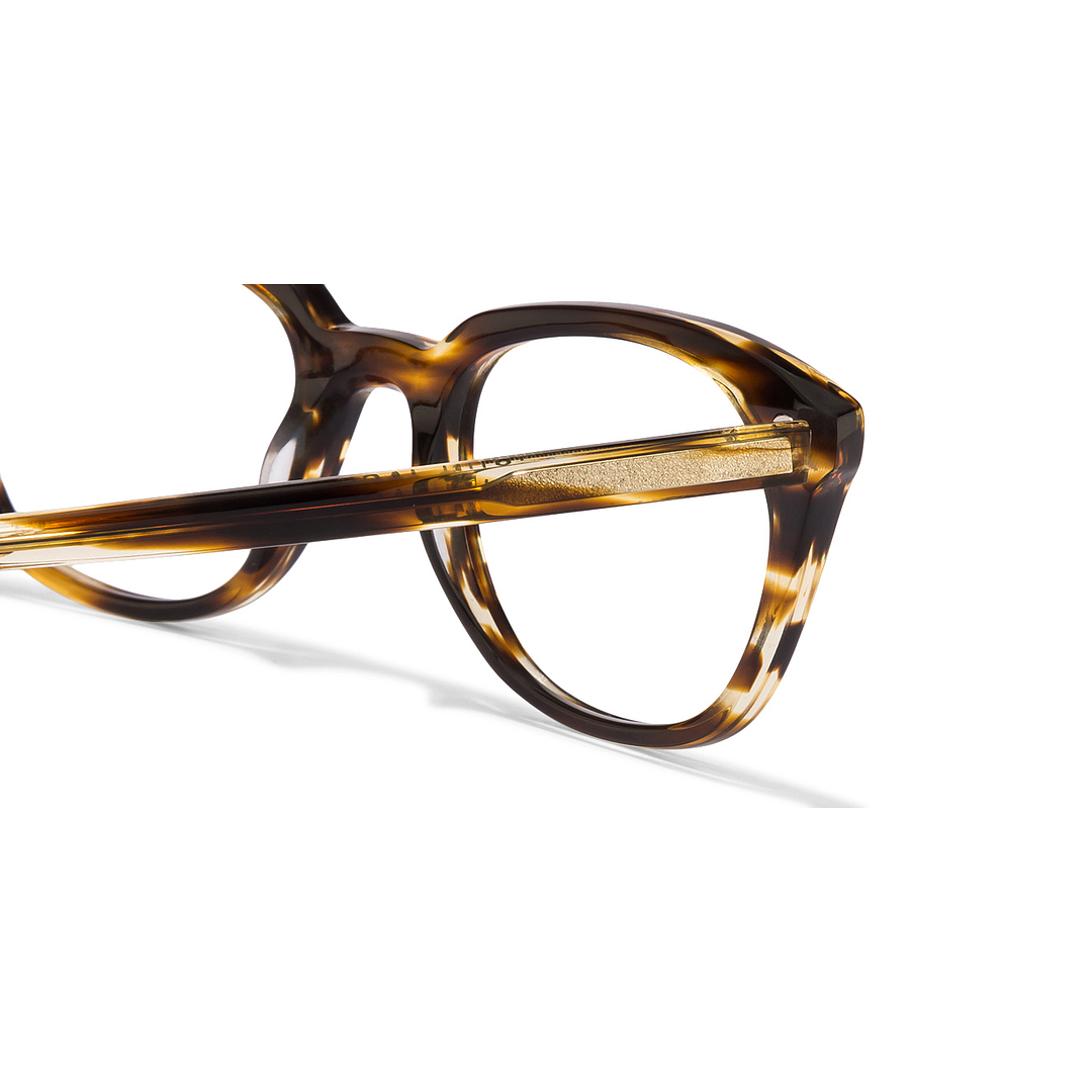 John Jacobs Screen Glasses Light Brown Full Rim Cat Eye left side
