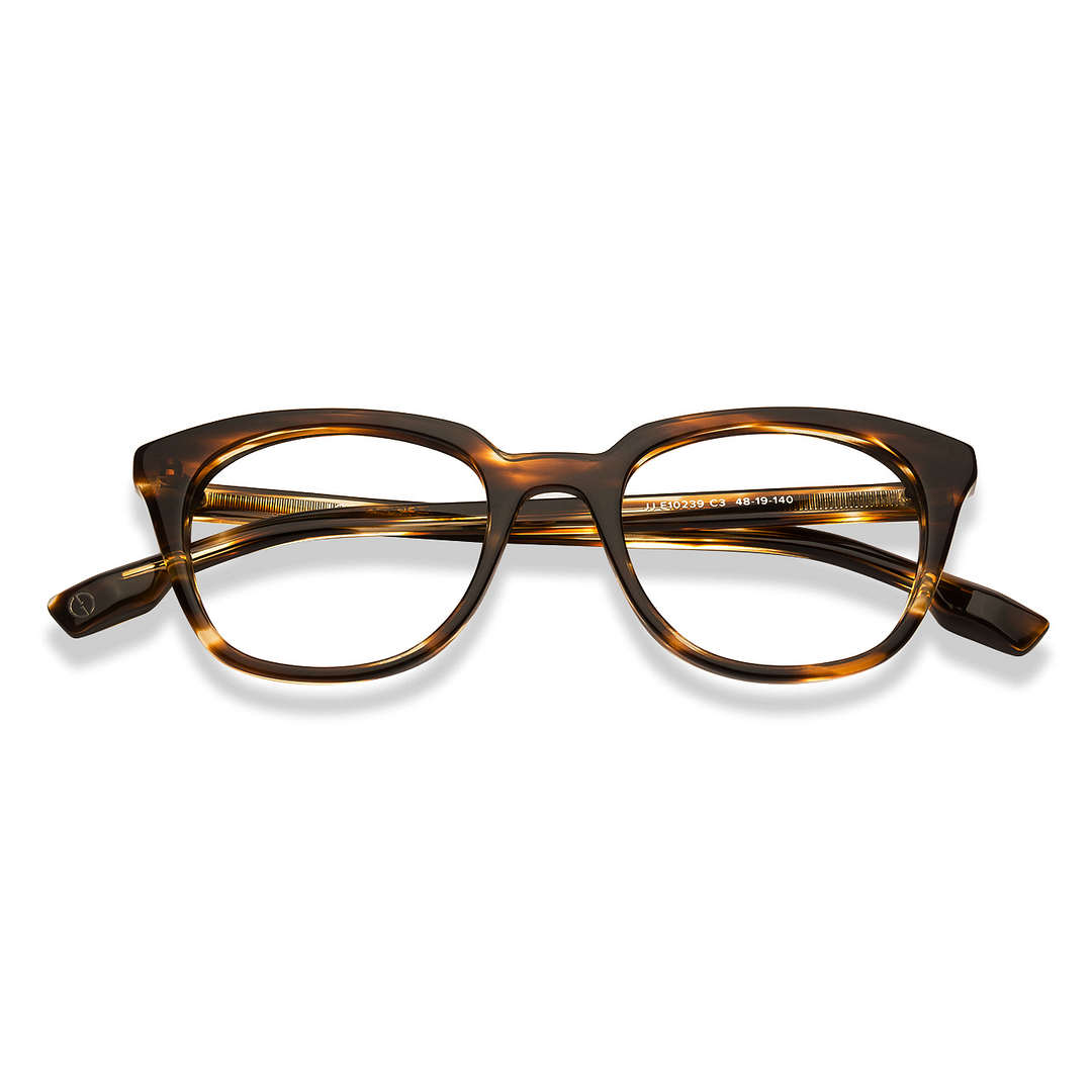 John Jacobs Screen Glasses Light Brown Full Rim Cat Eye right side