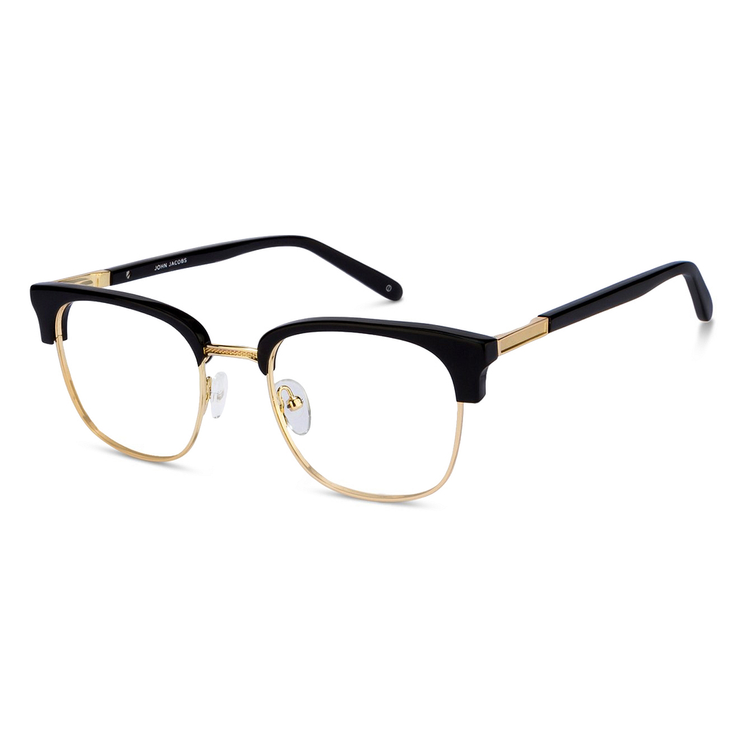 John Jacobs Screen Glasses Gold Full Rim Clubmaster right side