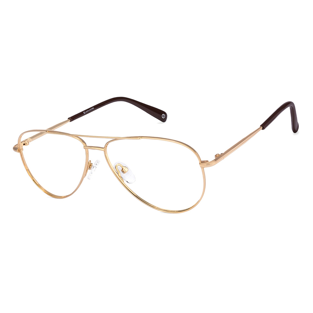 John Jacobs Gold Full Rim Aviator left side