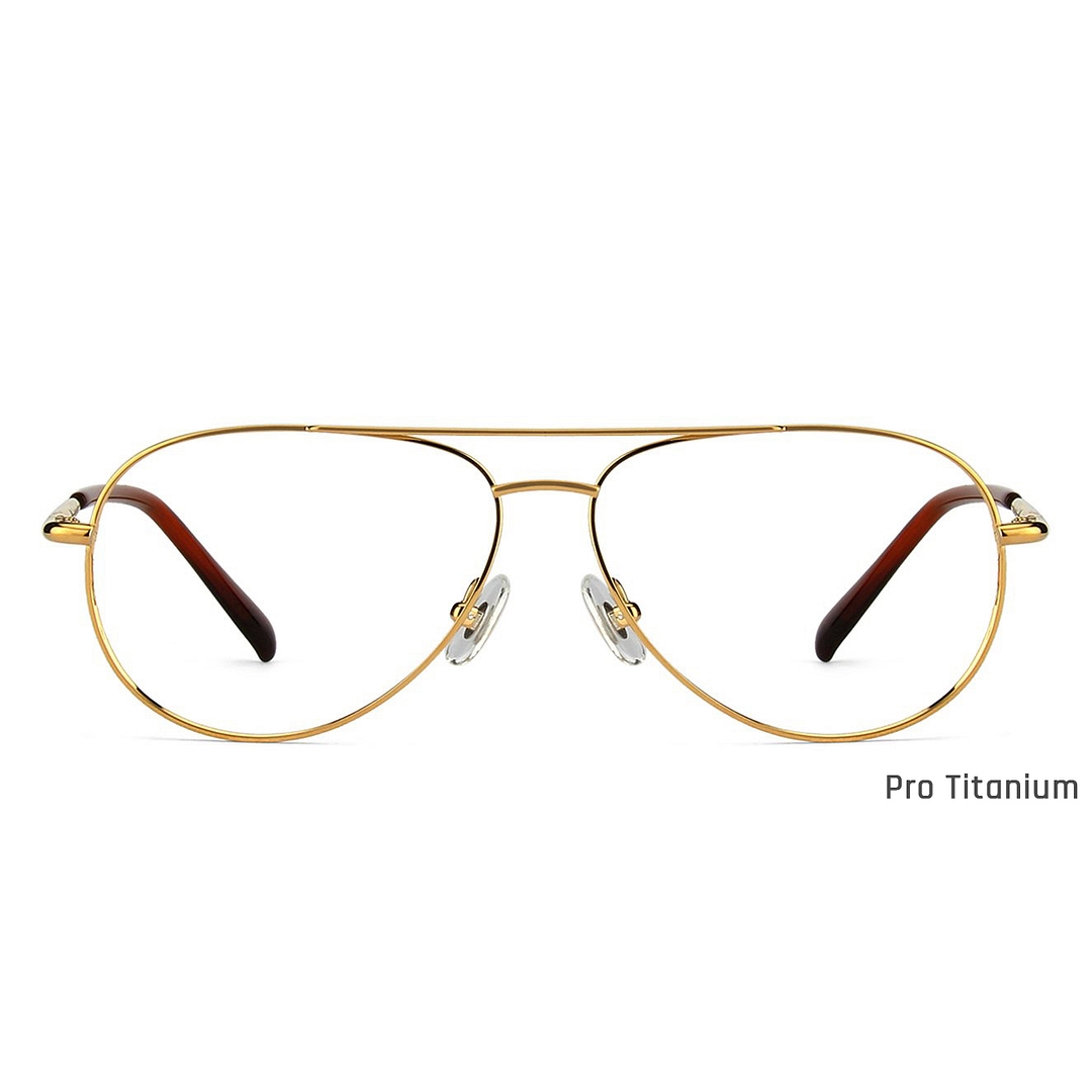 John Jacobs Gold Full Rim Aviator left side