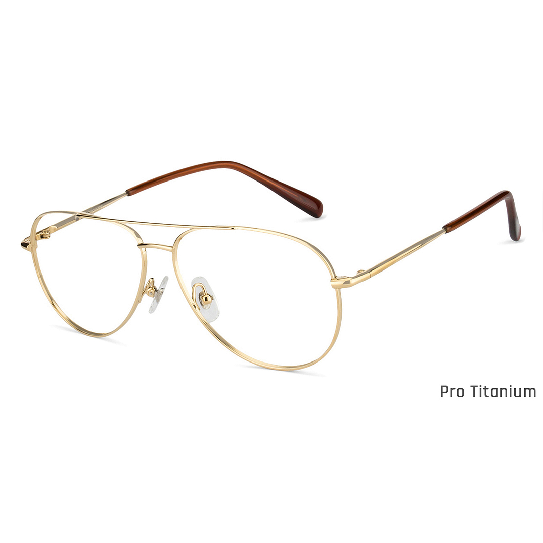 John Jacobs Gold Full Rim Aviator right side
