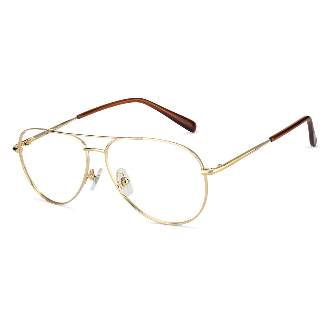 John Jacobs Gold Full Rim Aviator left side