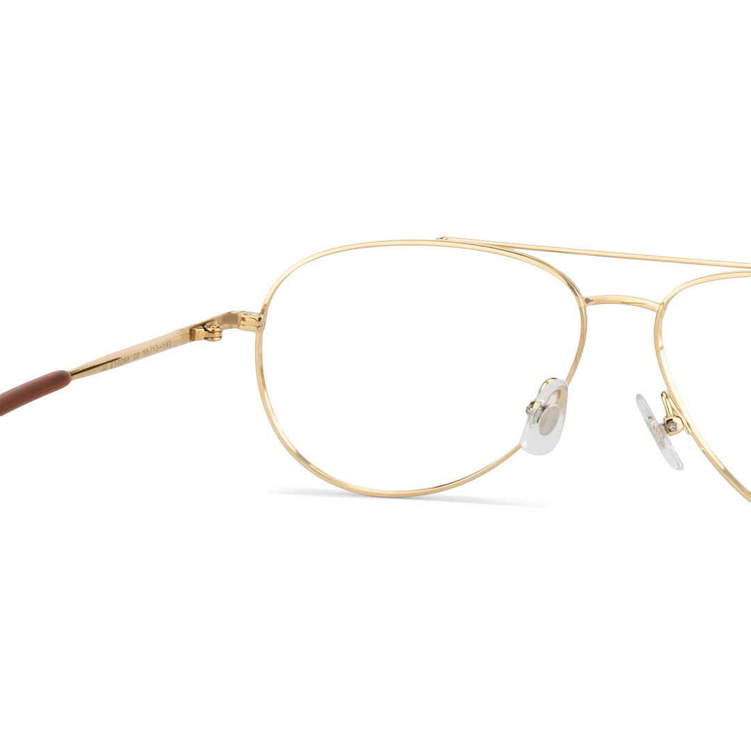 John Jacobs Gold Full Rim Aviator left side