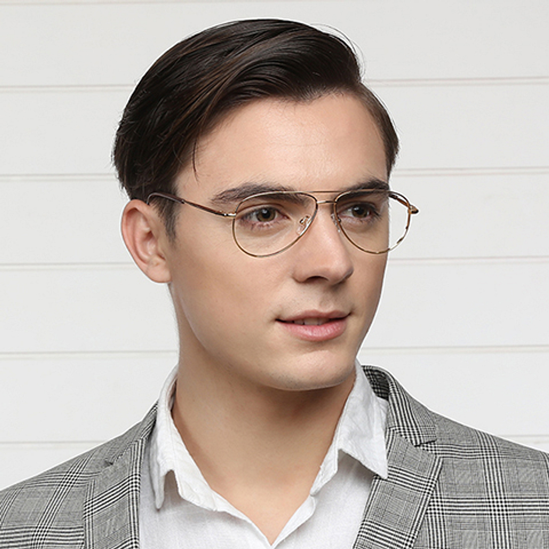 John Jacobs Gold Full Rim Aviator right side