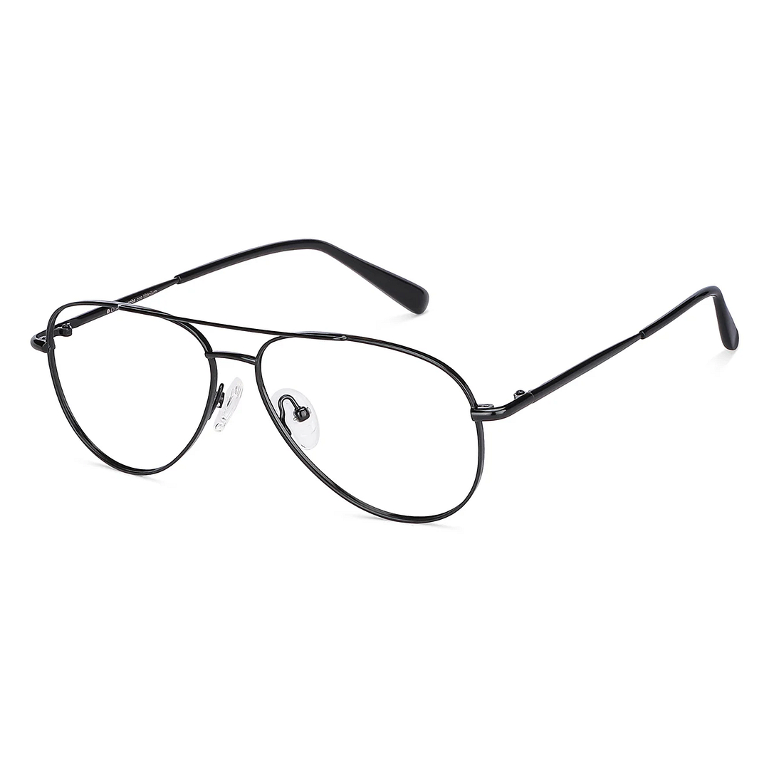 John Jacobs Black Full Rim Aviator left side