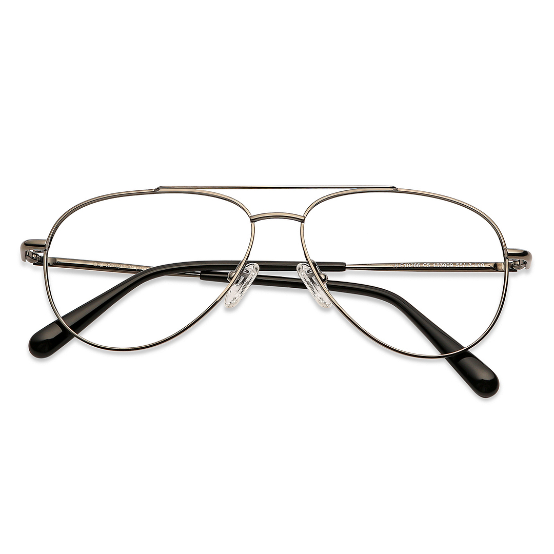 John Jacobs Online Dark Gunmetal Full Rim Aviator left side