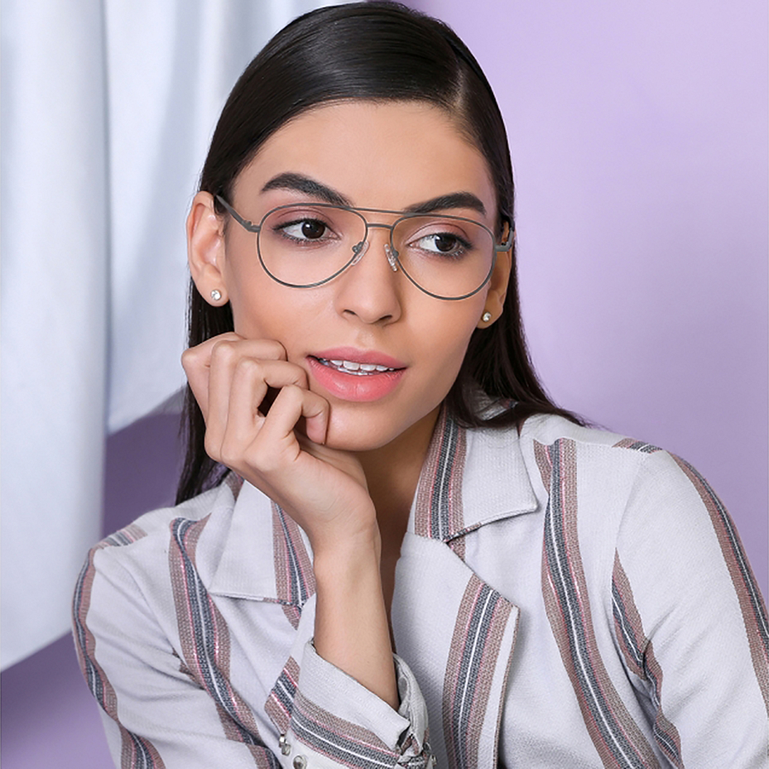 John Jacobs Online Dark Gunmetal Full Rim Aviator left side