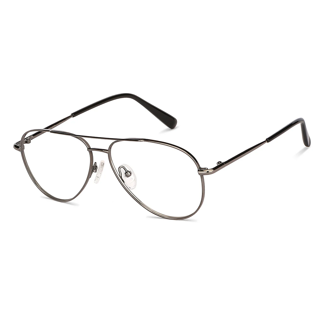 John Jacobs Online Dark Gunmetal Full Rim Aviator left side