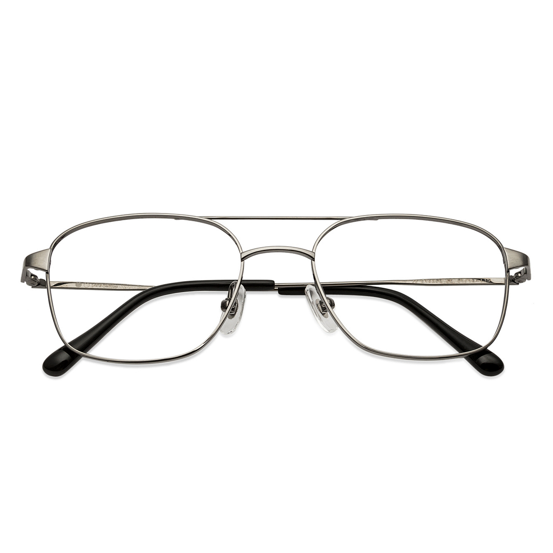 Blue Block Phone Computer Glasses: Gunmetal Full Rim Square Shape
