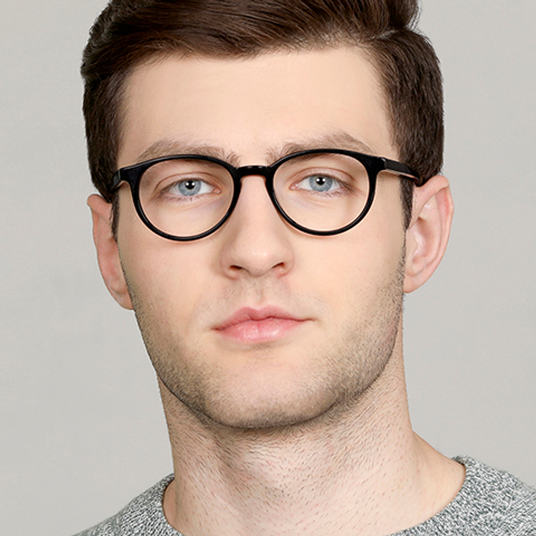 John Jacobs Online Black Full Rim Round right side