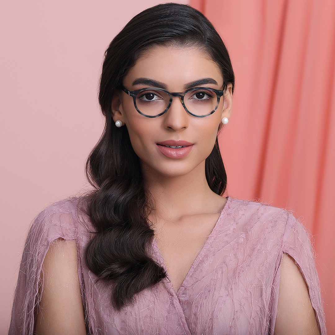 John Jacobs Online Sky Blue Full Rim Round left side