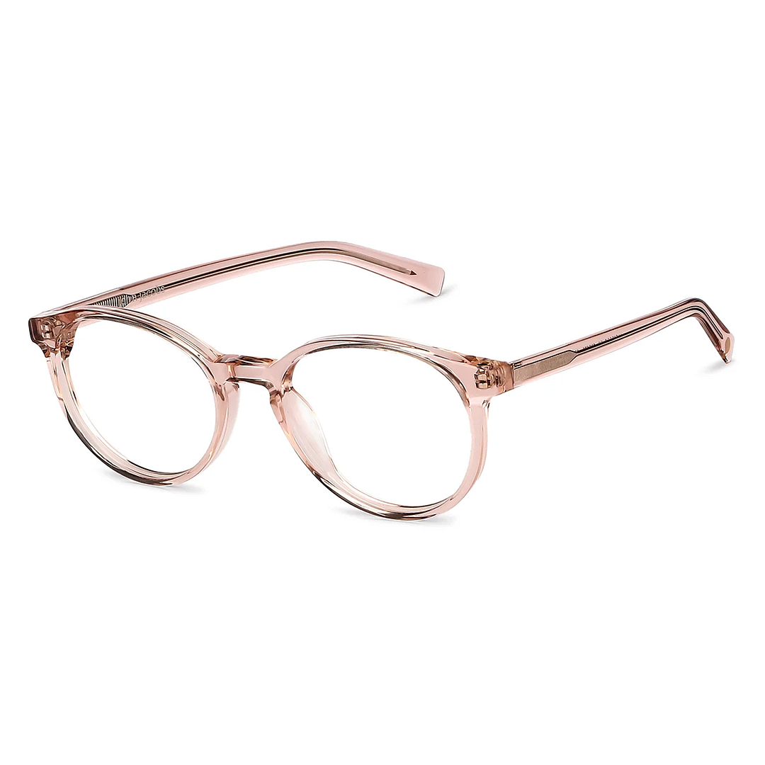 John Jacobs Online Pink Transparent Full Rim Round left side