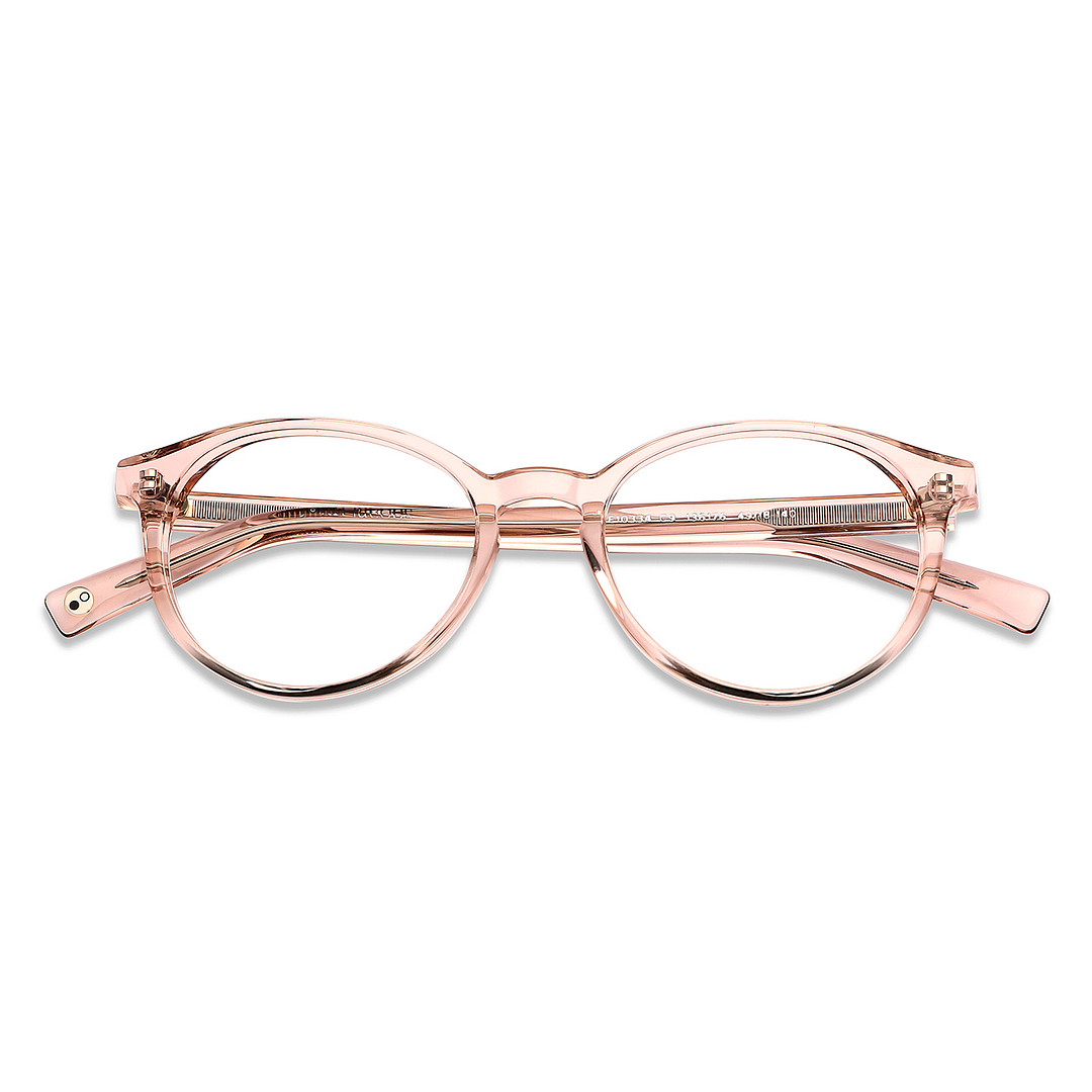 John Jacobs Online Pink Transparent Full Rim Round left side