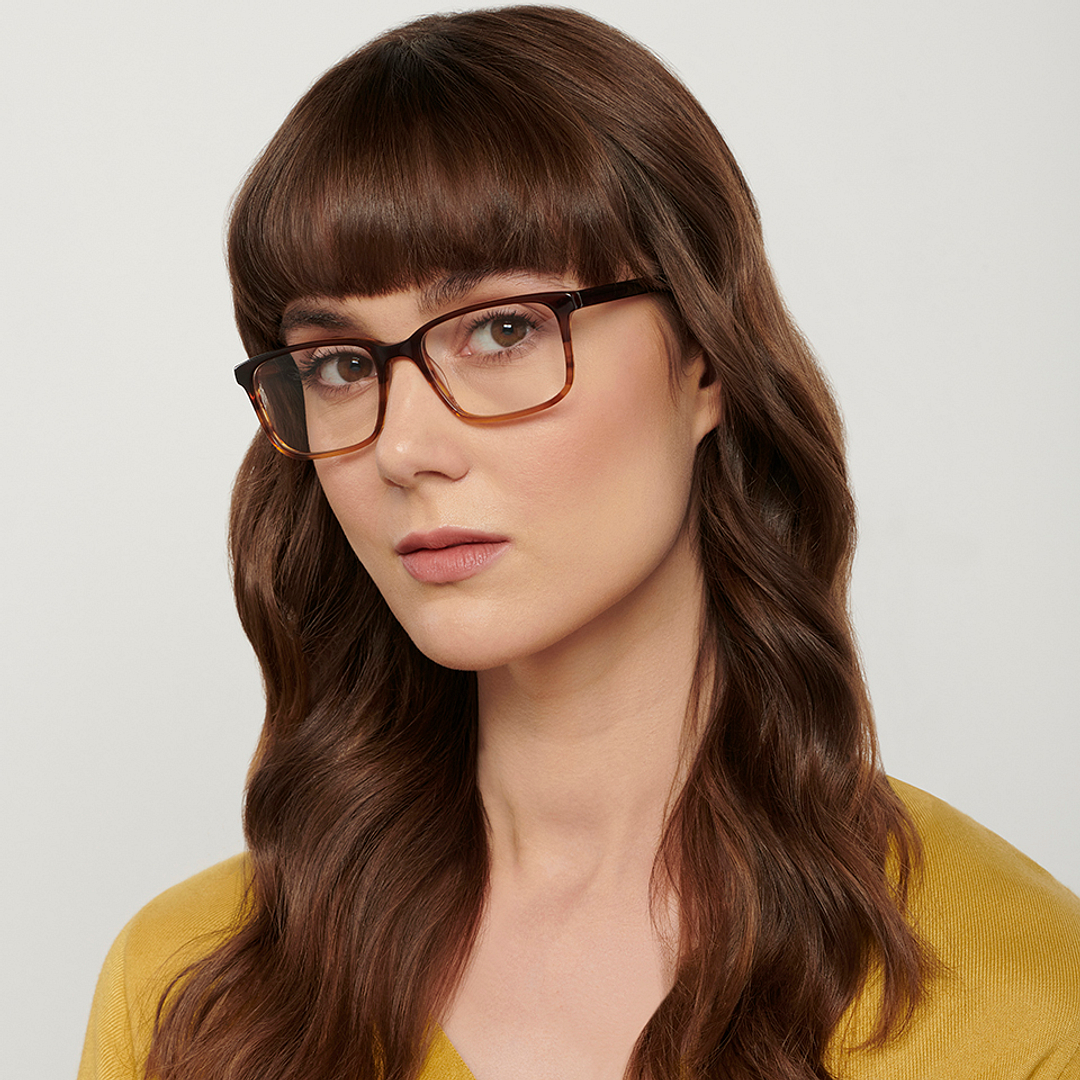 John Jacobs Online Brown Transparent Full Rim Rectangle right side